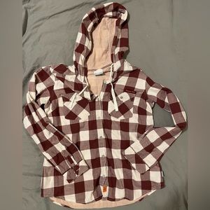 Women’s Columbia size medium (M) hooded button up Virginia tech hooded flannel
